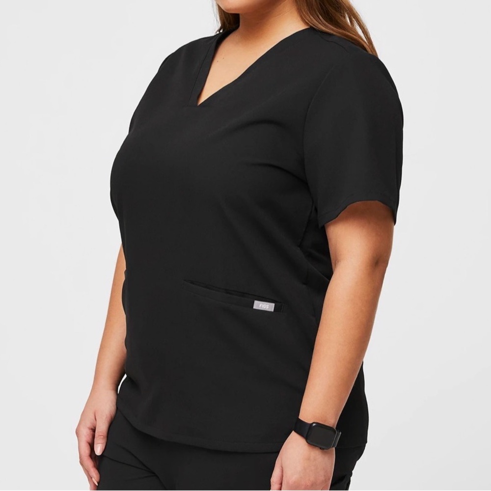 Figs Technical Collection Casma Three Pocket Scrub Top Black Size 2XL NWT - Picture 4 of 6